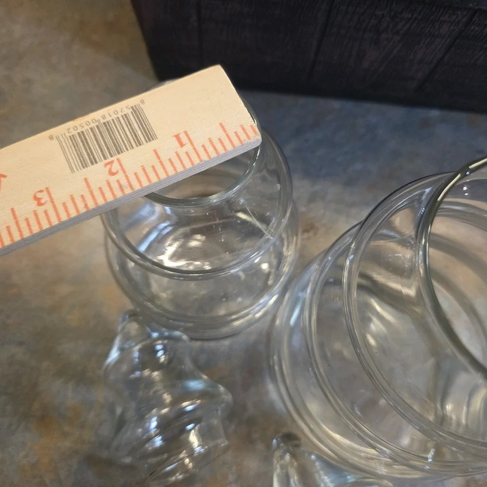 Rare Vintage Libbey Glass Crystal Creations Christmas Tree Jar Complete Set of 3